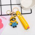 【Happier】 Anime Doll Yellow Man Cartoon Doll Keychain Cute Men And Women Bag Ornaments Creative Small Gift Keyring Car Accessories. 