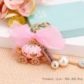 【Happier】 RE Cute Gift Pumpkin Car Crystal Keychain Keyring Bag Buckle Handbag Pendant Party Keychains Wedding Birthday Good Gift J1830. 