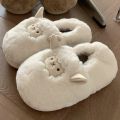 Cute Lamb Furry Women Winter New Cartoon Thick Plush Slippers Female Bedroom Slides Soft Cozy Warm Fluffy Home Shoes. 