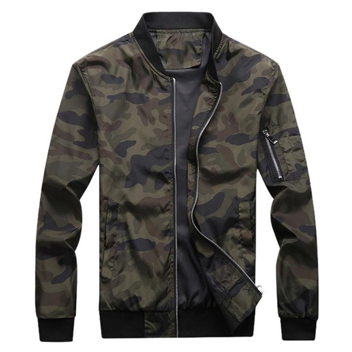 Casual Camouflage Fashion Men's Long Sleeve Jacket Stand Neck Coat