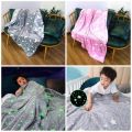 Children's Night Fluorescent Blanket Coral Flannel Glow Flannel Home Rug Children's Fluorescent Blanket. 