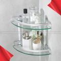 Bathroom Shelves Bathroom Shelf Corner Glass Shelf For Bathroom, Shower, Bedroom And Closets, Wall Mounted 8mm Thick Tempered Glass (Color : With Towel Rail, Size : 2-layers) By HF Gadets. 