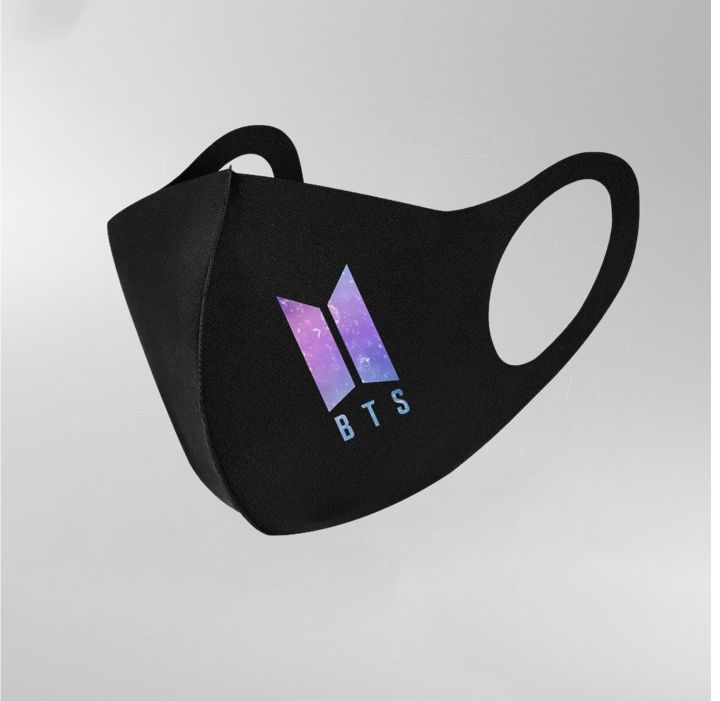 Purple BTS Design Washable Face Ninja Mask