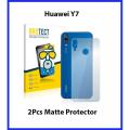 2Pcs Huawei Y7 Prime 2018 Back Matte Protector Soft Skin Sheet Soft Film Protection For Huawei Y7 Prime 2018. 