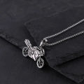 【PeacemPeace】 Vintage Stainless Steel Box Chain Necklace Cool Motorcycle Pendant Men's Long Sweater Chain Couple Accessories. 