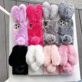 Plush Fur Rabbit Case For Samsung Galaxy S10E S10 S9 S8 S7 S6 S5 Note 10 Plus Lite J7 J2 Prime J4 J6 Plus Warm Cute Fluffy Case. 