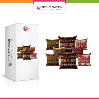Techmanistan%20Pack%20Of%209%20Ethnic%20Design%20African%20Geometric%20Cushions%20Without%20Filling,%20Printed%20Cushion%20Covers%20For%20Sofa,%20Fancy%20-%20Image%202