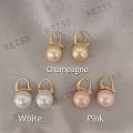 【BestGO】Retro Fashion Pearl Earrings Basic Pearl Ball Drop Earrings Simple Piercing Earrings. 