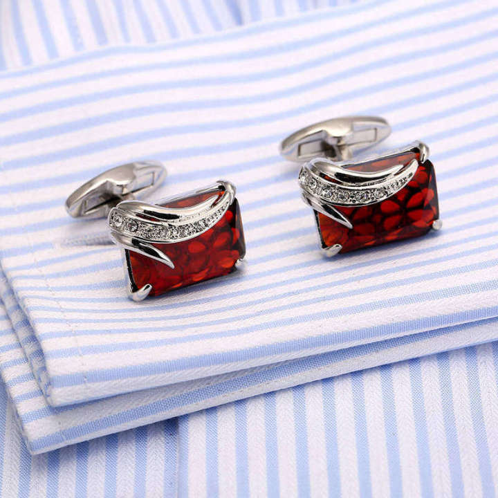High quality French shirt cufflinks xiukou red crystal sleeve studs angel wing cuffs Cufflink 162