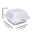 100 Pcs Pieces Disposable Thermocol Foam Snack Box for Burger Rice Noodles Brownies Fries. 