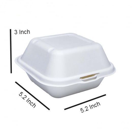 100 Pcs Pieces Disposable Thermocol Foam Snack Box for Burger Rice Noodles Brownies Fries