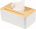 Wooden Tissue Box with Mobile Holder Tissue Box Holder Multifunctional Tissue Box Cover for Bathroom Rectangular Napkin Holder with Smart Phone Slot for End Table ABS Plastic Facial Paper Organizer for Nightstand. 