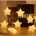 Cute twinkle star LED String Decorative Lights powered by batteries/ 10 pcs. 