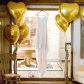 5 Pieces Large Golden Heart Foil Balloons 18 Inches Size. 