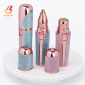 Premium Facial Hair Remover Machine Razor - Rechargeable Trimmer Tool for Women - Best Quality Chargeable Electric Shaver for Upper Lip, Chin, Cheeks & Eyebrows - 2 in 1 Eyebrow Trimmer - Painless, Pocket Sized & Lipstick Shape. 
