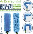 Flexible Microfiber Cleaning Duster Brush| Feather Magic Dust Cleaner with Extendable Rod for Ceiling Fan Home Office Car Cleaning Tools (Multi Color). 