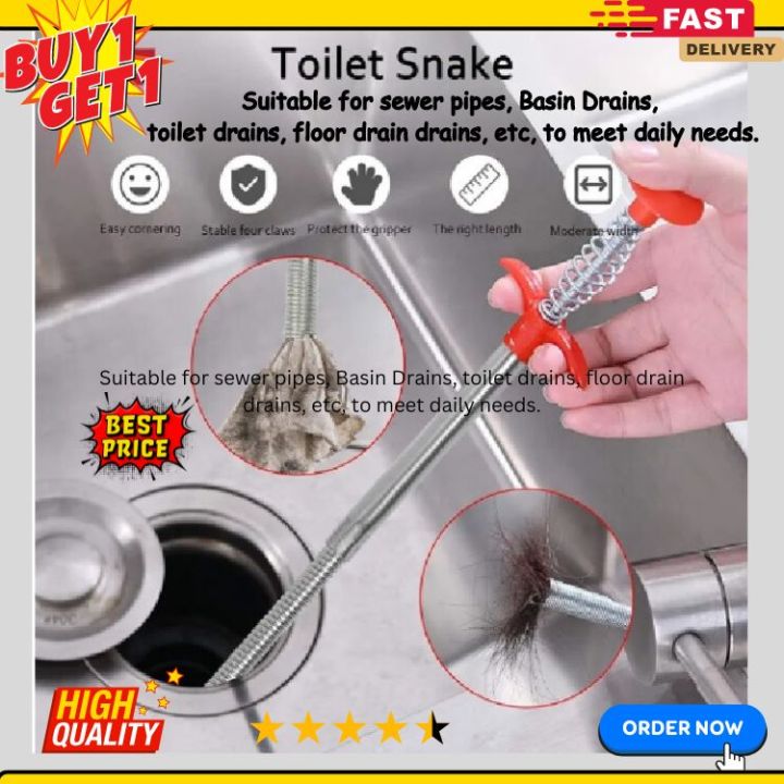 Ultimate 90 cm Flexible Metal Drain Snake - Powerful Sewer Dredging & Clog Remover Tool for Sinks Cleaner , Sink Opener, Tubs, Toilets & More