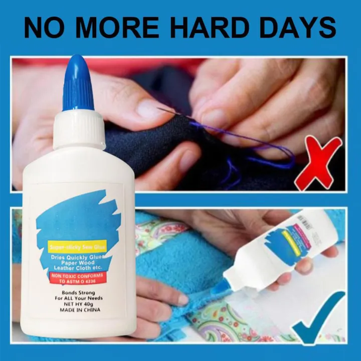 40g Washable Textile Fabric Glue Super Sticky Sew Glue Clothing Hemming Repair Adhesive