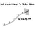 Stainless Steel 5 Hook Wall Mounted Hanger Display Hanger For Clothes Waterfall Shape Hanger-H Mart. 