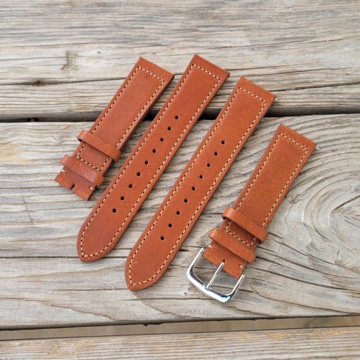 21mm Width Real Natural Leather Watch Band Strap