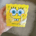 Cute Cartoon Sponge Dish Washer SpongeBob Shape Dishwashing Cloth Pot Brush Foam Kitchen Cleaning Tool. 