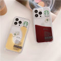 For iPhone 8 Plus 7 Plus 15 14 Pro 13 12 11 Pro Max Shockproof Clear Case Cover Starbucks Pattern Phone Case. 