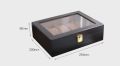 12 Slot Leather Watch Box PU Leather and Jewelry Organizer Box - BLACK LEATHER WATCH BOX GIFT SET - 12 SLOT. 