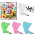 8 PCS/Set Silicone Icing Piping Cream Pastry Bag + 6 Stainless Steel Nozzle Set DIY Cake Decorating Tips Bakeware Utensil for Cook Tool & Gadget Sets. 