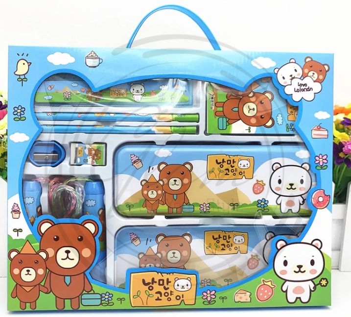 Creative Cartoon Stationery Set For Boys & Girls | Cartoon Print  Stationery Set for School Kids