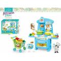 Kitchen Dream Mini Pretend Gas Stove With Shopping Cart Playset For Kids Simulation Cooking Toys - Pretend Play Kitchen Set Toy For Kids. 