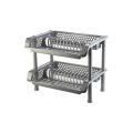 2 layer / 3 layer Plastic Plate Rack / Rag Dish Washing Stand [Two Tier] [Three Tier] Kitchen Double Decker Dish Rack Plate Dish Spoon Fork Bowl Cup Drain Rack Kitchen Organizer Silver Color. 