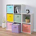 Pack of 2 Foldable Fabric Storage Box Square Bins - Dual Handles, Cloth Organizer Storage Baskets for Nursery, Closet, and Drawer - Lightweight and Space-Saving Home Organization Solution. 