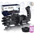 8 Holes Gatling Bubble game Electric Light Bubble Machine, Colorful Bubbles and Light. 