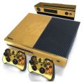 FLYEER Gold Glossy Skin Sticker For Xbox ONE Console Controller + Kinect Decal Vinyl. 