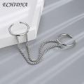 Double Finger Chain Ring Exquisite Opening Geometric Double Finger Ring. 