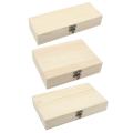 Unfinished Wood Box Plain Wooden Box with Hinged Lid Trinket Storage Box. 
