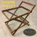 Wooden Tea Trolley/Serving Trolley - Sheesham Rosewood Cross Design With Japanese Hammer Caster Wheels. 