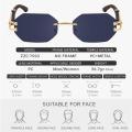 Octagon Sunglasses Fashion Luxury Brand Designer Frameless Sun Glasses Shades UV400 Rimless Eyewear for Women Men. 