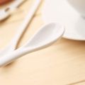 5PCS White Porcelain Egg Spoons Ceramic Spoons Coffee Spoon Dessert Spoon Mocha Dip Serving Spoon. 