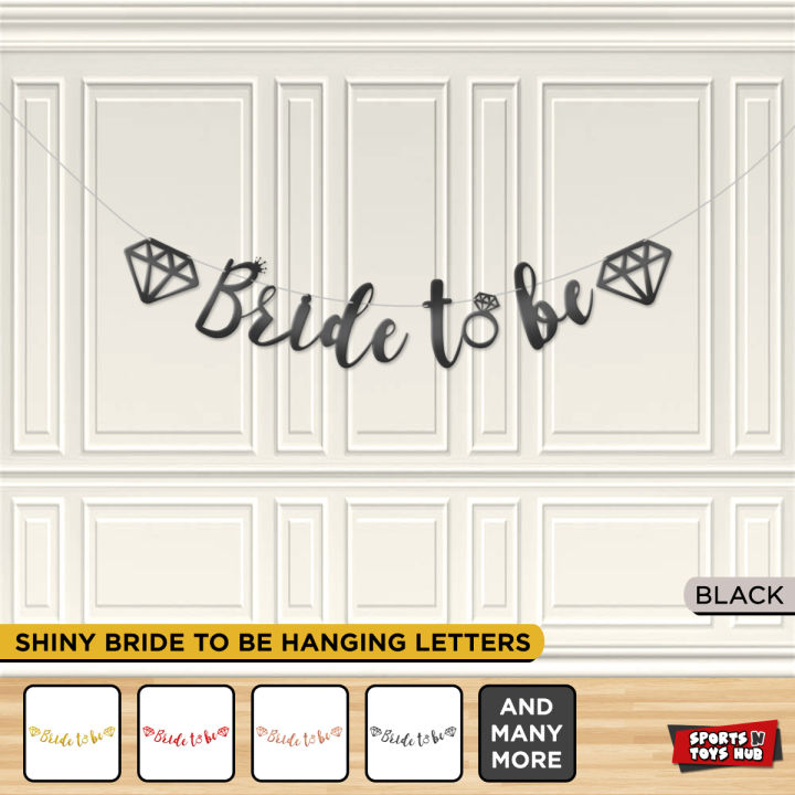 Bride To Be Wall Hanging Banner With Crown For Bridal Shower Decoration Shiny Chrome Metallic Shimmering Finish Bridal Day Garland Cursive Writing Style Decorative Banners Bride Day Decoration Home Decor Bunting Celebrations Lkq47nWf
