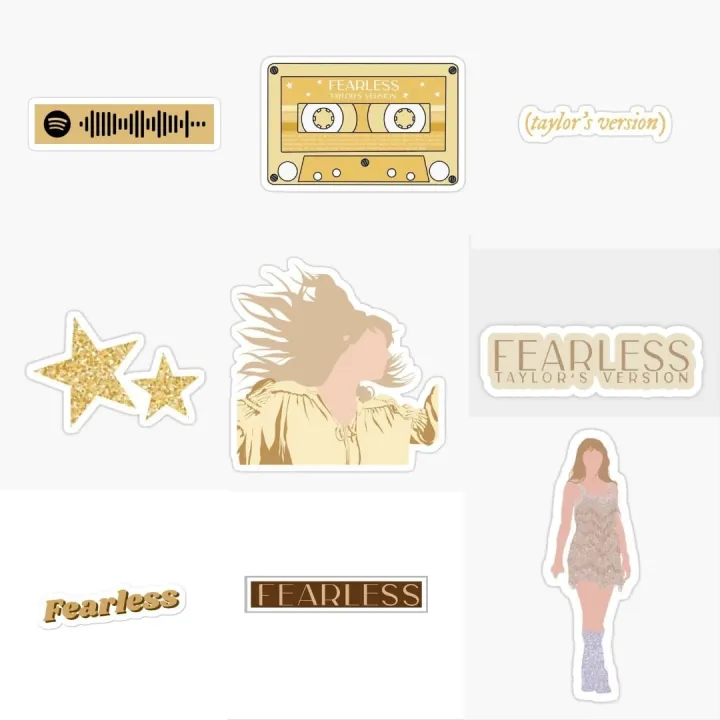 25pcs%20FEARLESS%20sticker%20pack%20based%20on%20taylor%20swifts%20album%20love%20story%20golden%20debut%20enchanted%20aesthetic%20yellow%20music%20cute%20dainty%20-%20Image%204