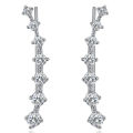 1 Pair Women Ear Climber Rhinestone Inlay Comfortable to Wear Ear Accessories Elegant Stud Earrings for Friends. 