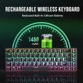 RK ROYAL KLUDGE RK68 Wireless Hot Swappable 65% Mechanical Keyboard, 68 Keys Compact Bluetooth Gaming Keyboard with Stand-Alone Arrow/Control Keys, Blue Switches_ UK Layout. 