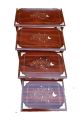 Furniture & Decor Chinioti Solid Sheesham Wood Nesting Tables Set of 4 (Coffee table Serving table , Furniture Wooden ) - Strait D13- Brown. 