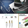 Audio Y Splitter Cable for PC Laptop Gold Plated 2 Male to 1 Female 3.5mm Headphone Earphone Mic 1.2 meter length. 