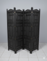 Elegant Hand-Carved Sheesham Wood Folding Screen Room Divider. 