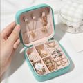 Leather Jewellery Organizer Box with Zipper | Ear Rings & Necklace_Bracelets Holder | Small Jewelry Box Vanity Hanger Stand Velvet. 