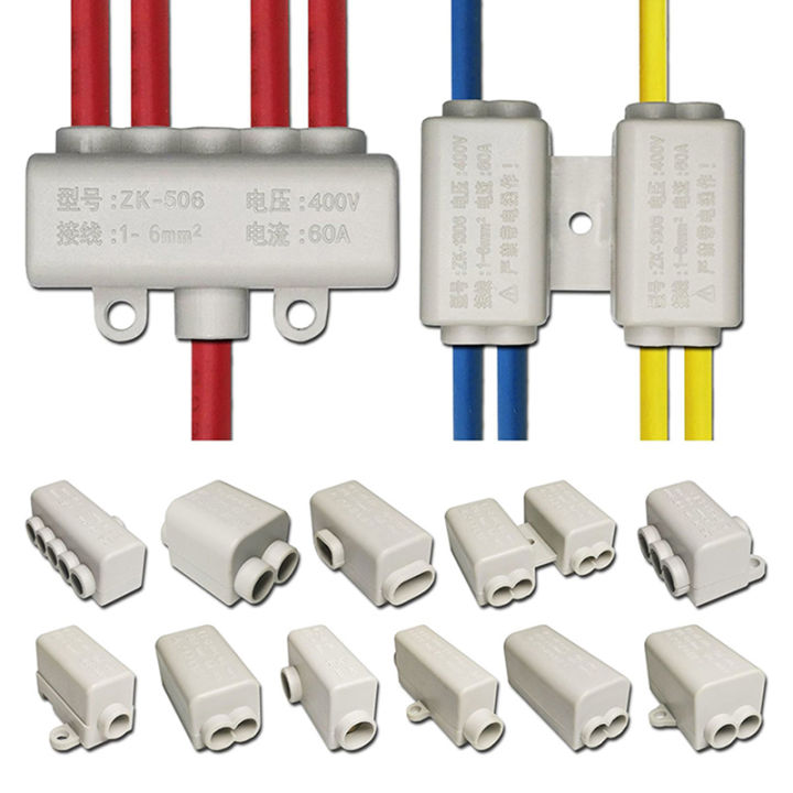 High Power Splitter Quick Wire Connector Terminal Block Electrical Cable Junction Box ZK-306 ZK-506 ZK-T06 ZK-T16 Connectors Queena