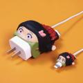 【Happier】Hot selling Bags and Travel Travel Travel Accessories Organizer Sets Demon Slayer Protector Cable Charger Anime Cute Organizer Cartoon USB Cable Protector Set Kawaii Cable Bite For Iphone 12. 