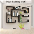 Maze Floating Shelf – Multipurpose Floating Shelf - 7 Large Space Shelf - This shelf is ideal for displaying unique decorative pieces, picture frames, magazines, plants, books, and more. 